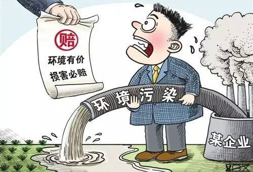 水资源污染漫画创意图