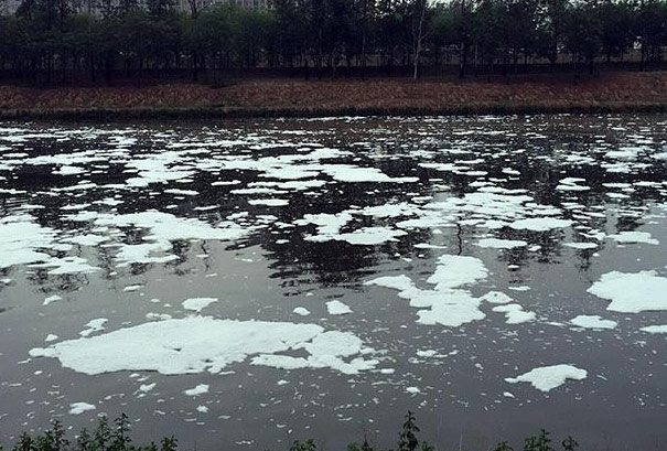 河道上面的泡沫